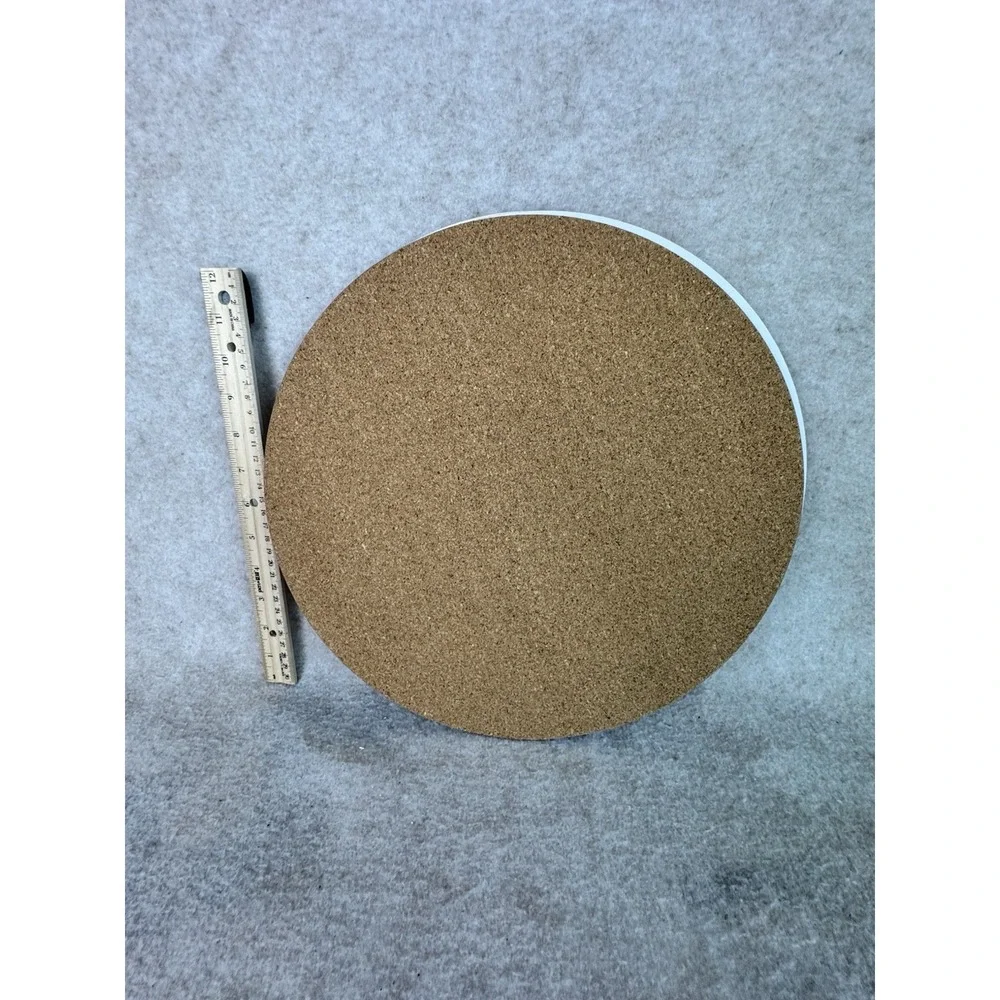 SET OF 4 HARD ROUND PLACEMATS W/CORK BACK(14